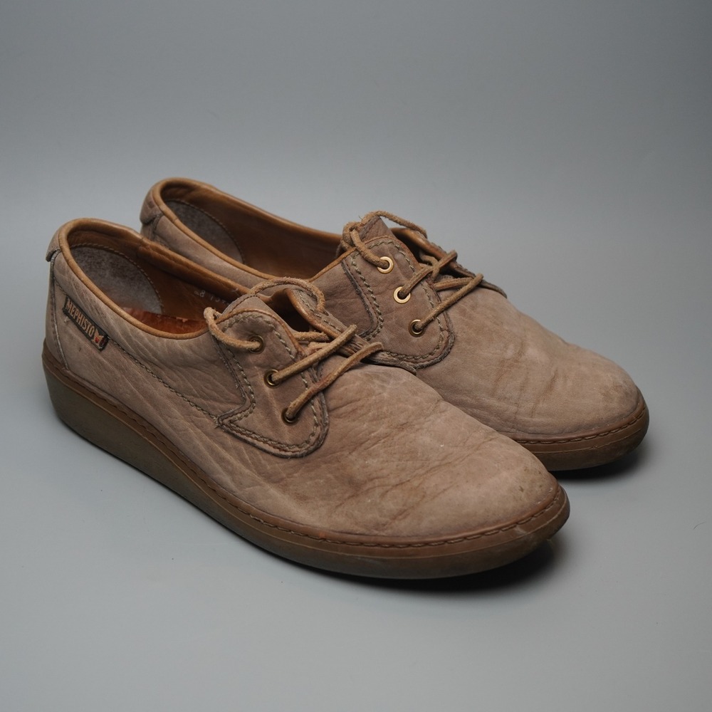 Mephisto‎ Slacker Mens Brown Leather Lace Up Walking Shoes Made in France Size 8